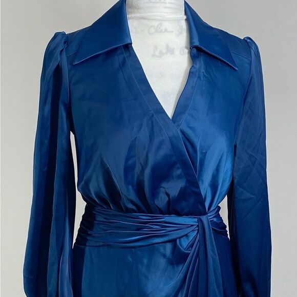 Theia Jodi Bishop Sleeve Faux-Wrap Shirtdress size 14 - Picture 10 of 13